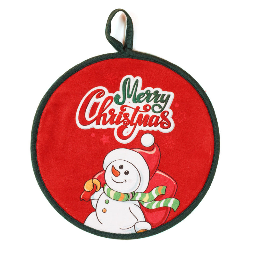 Round Christmas Hanging Hand Towel | Festive Print, Lightweight Holiday Decor & Gift