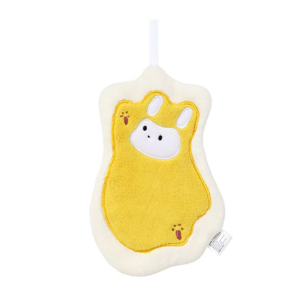 Shaped Plush Animal Hanging Hand Towel | Double-Layer Coral Fleece, Boutique Gift