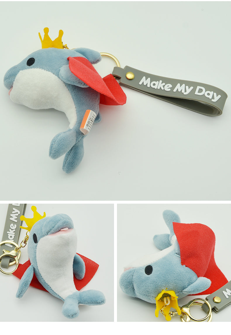 Make My Day Ocean Series Plush Keychain Charm | Cute Whale & Shark Stuffed Animal Bag Pendant