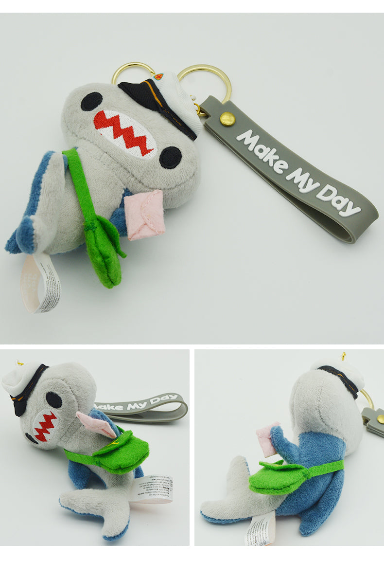 Make My Day Ocean Series Plush Keychain Charm | Cute Whale & Shark Stuffed Animal Bag Pendant