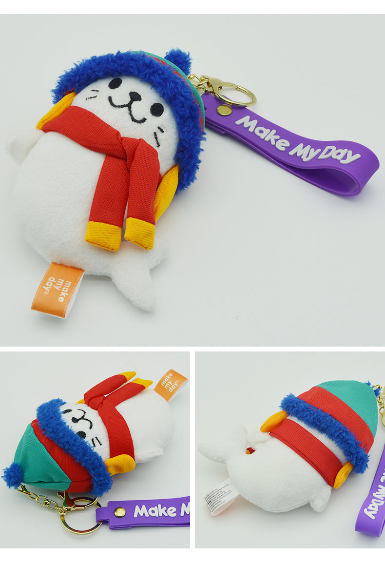 Make My Day Ocean Series Plush Keychain Charm | Cute Whale & Shark Stuffed Animal Bag Pendant