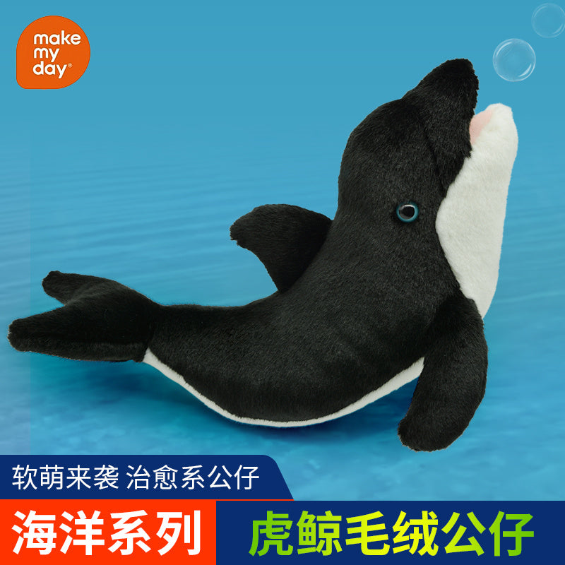 Make My Day Ocean Series | Orca Killer Whale Plush Toy – Realistic Black & White Stuffed Animal | Non-Shedding, Colour-Fast, Irresistibly Soft
