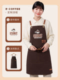 Barista Canvas Apron – Lotus-Effect Waterproof, Leather Straps & Custom Logo