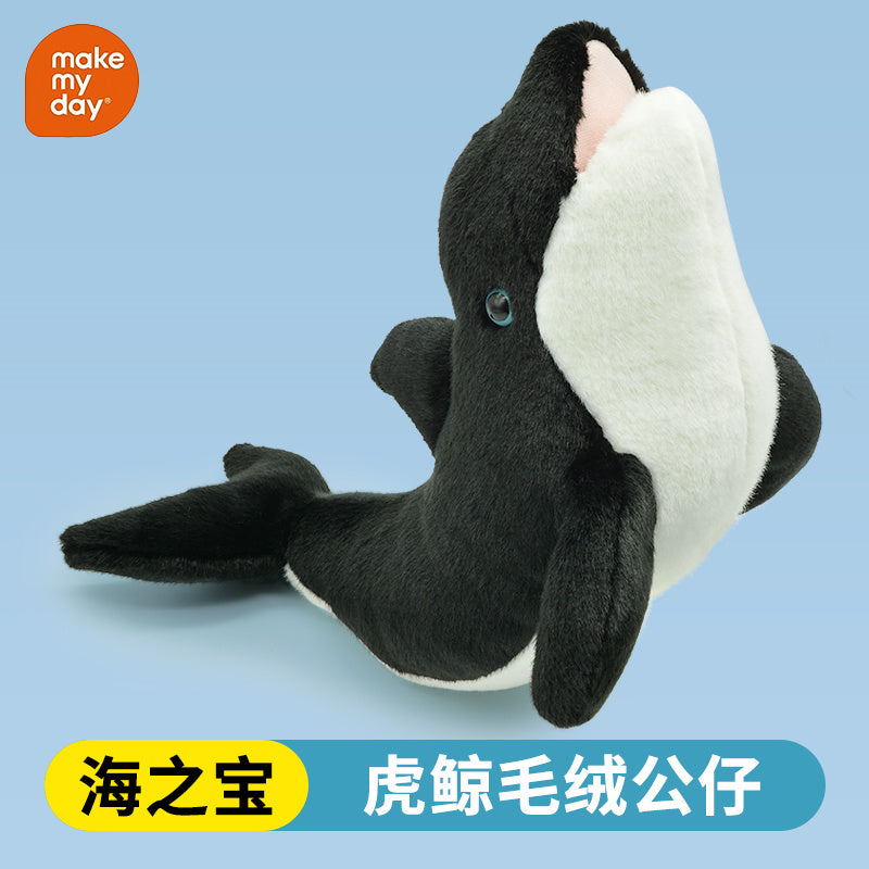 Make My Day Ocean Series | Orca Killer Whale Plush Toy – Realistic Black & White Stuffed Animal | Non-Shedding, Colour-Fast, Irresistibly Soft