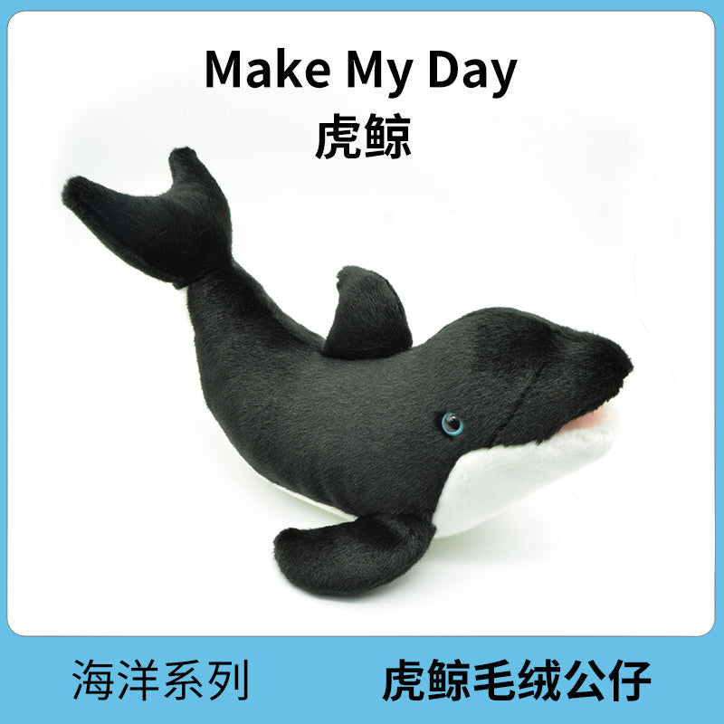 Make My Day Ocean Series | Orca Killer Whale Plush Toy – Realistic Black & White Stuffed Animal | Non-Shedding, Colour-Fast, Irresistibly Soft