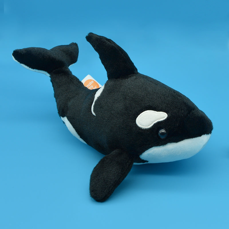 Make My Day Ocean Series | Orca Killer Whale Plush Toy & Keychain Charm – Realistic Black & White Stuffed Animal