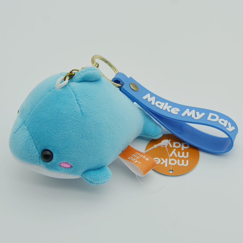 Make My Day Ocean Series | Blue Dolphin Plush Keychain Charm – Cute Kawaii Stuffed Animal Bag Pendant