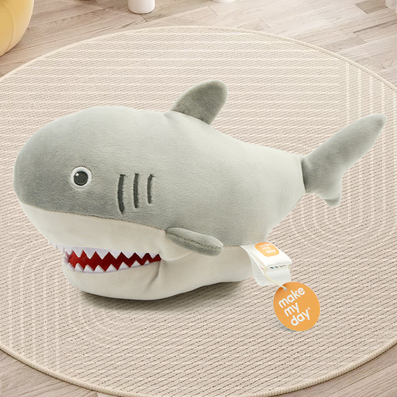 Make My Day Ocean Series | Great White Shark Hand Puppet Plush Pillow – Open-Mouth Stuffed Animal Cuddle Toy