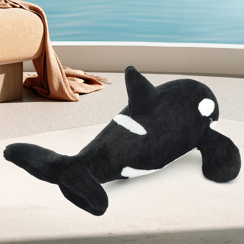 Make My Day Ocean Series | Orca Killer Whale Stuffed Animal Plush Toy – Realistic Black & White Cuddle Pillow