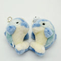 Ocean Series | Dolphin Plush Keychain Charm – Blue Gradient Kawaii Mini Stuffed Animal Bag Pendant with Bell | Realistic Ocean Plush