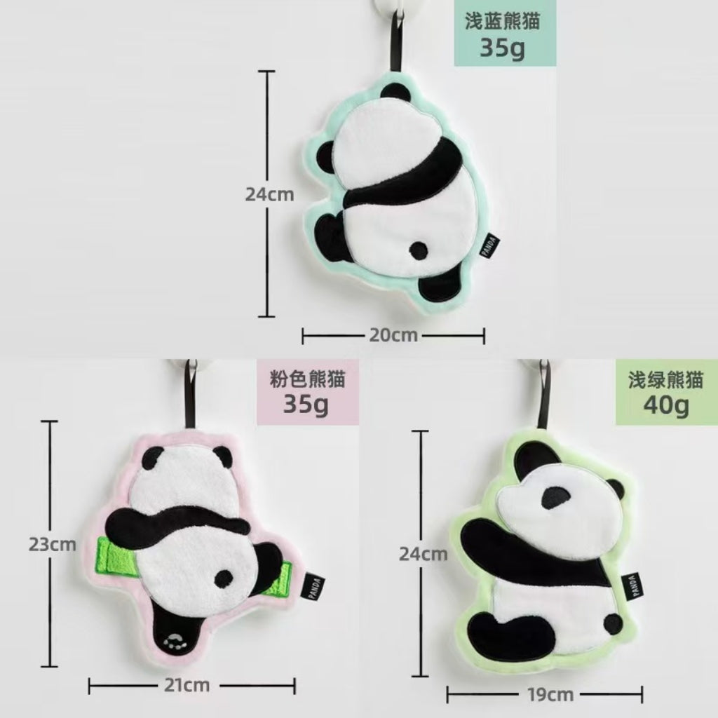 Cute Panda Hanging Hand Towel | Soft Coral Fleece for Kids & Family