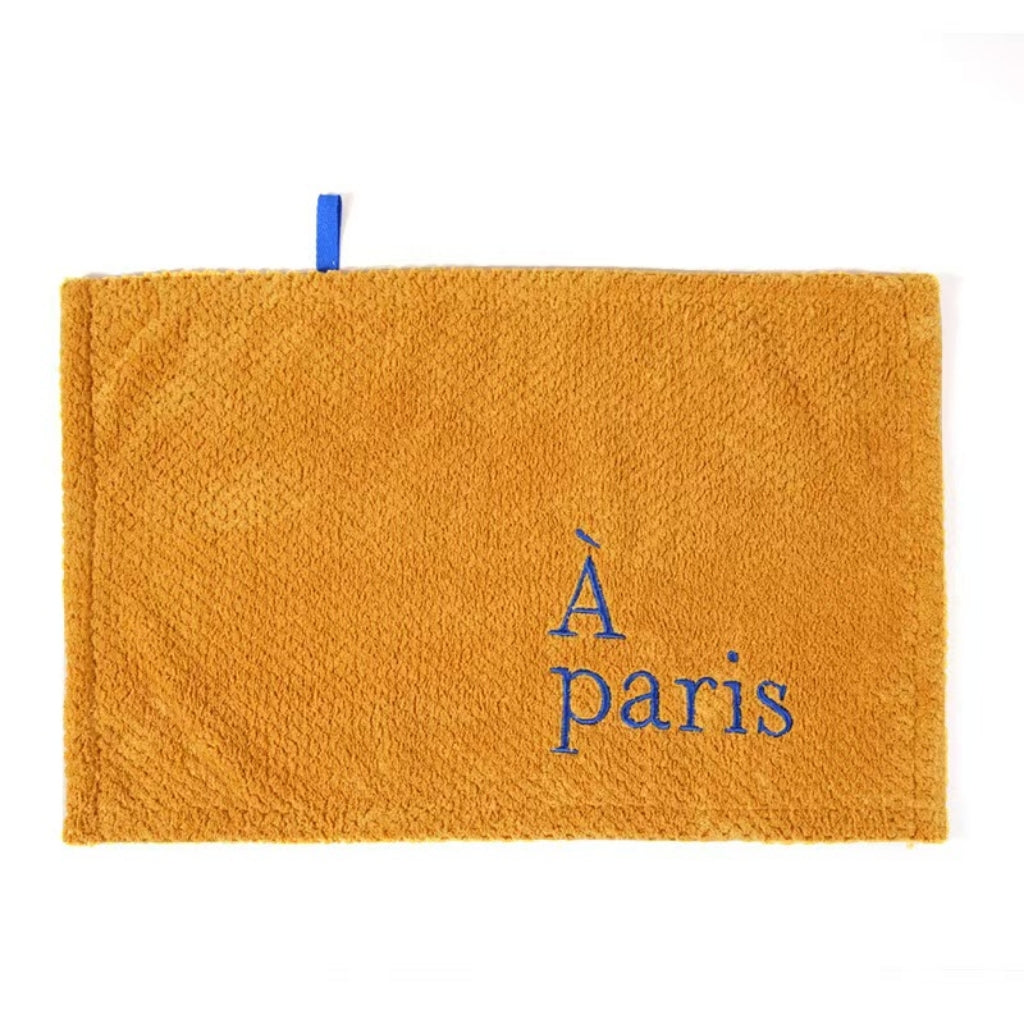 Nordic Embroidered Hanging Hand Towel | Soft Coral Fleece, Quick-Dry
