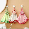 Cute Cartoon Coral Fleece Hanging Hand Towel – Thick & Super Absorbent