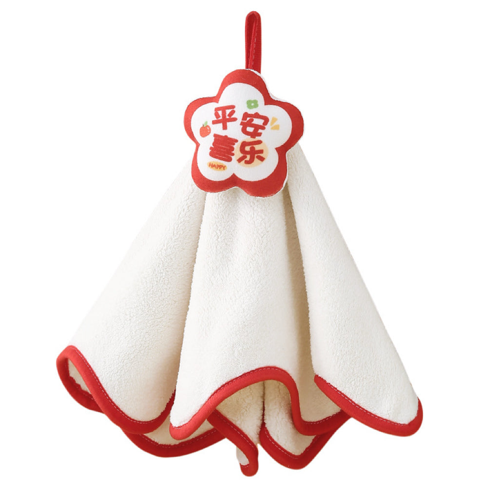 Cute Cartoon Coral Fleece Hanging Hand Towel – Thick & Super Absorbent