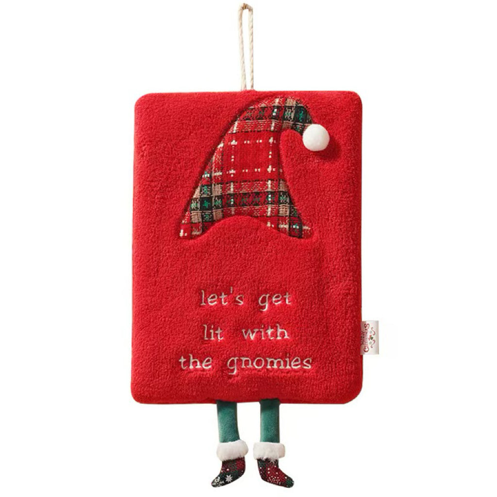 Christmas Hanging Hand Towel | Festive Coral Fleece, 3D Holiday Design