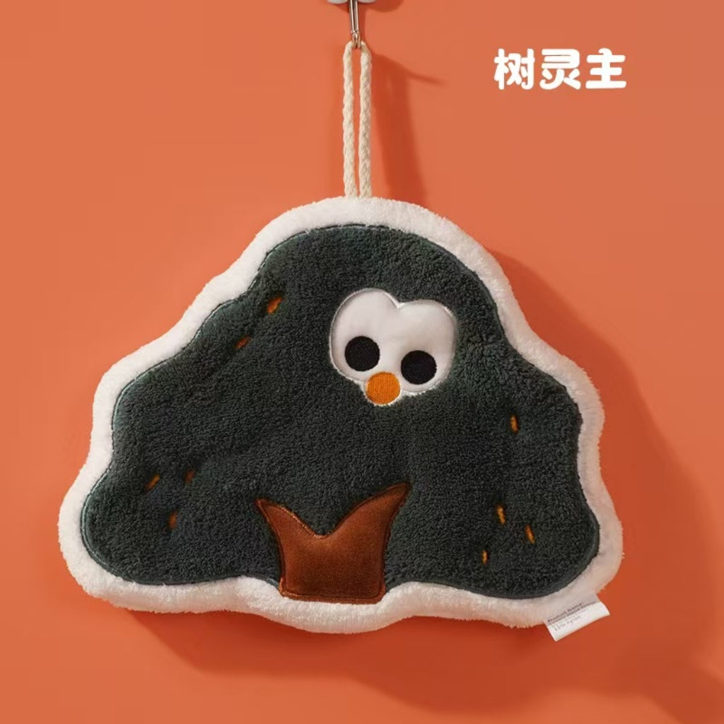Cute Mushroom Hanging Hand Towel | Thick Coral Fleece, Super Absorbent