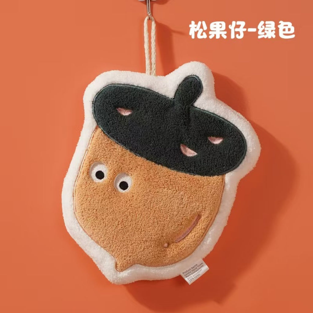 Cute Mushroom Hanging Hand Towel | Thick Coral Fleece, Super Absorbent