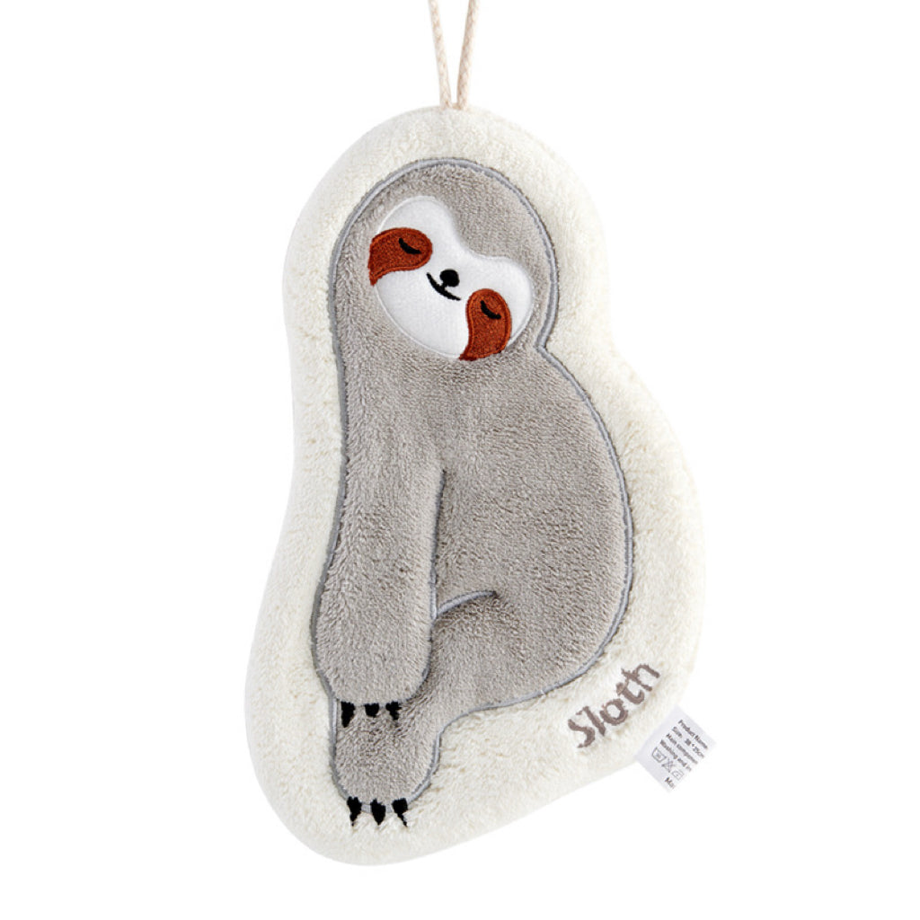 Lazy Sloth Hanging Hand Towel | Embroidered Coral Fleece, Viral Cute Design