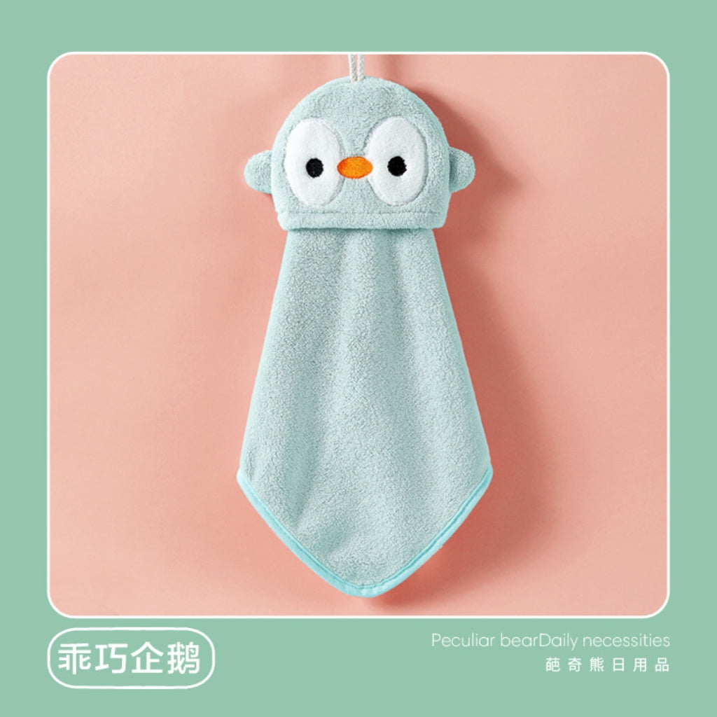 Cute Bunny Hanging Hand Towel | Soft Coral Fleece, Kids & Home Gift