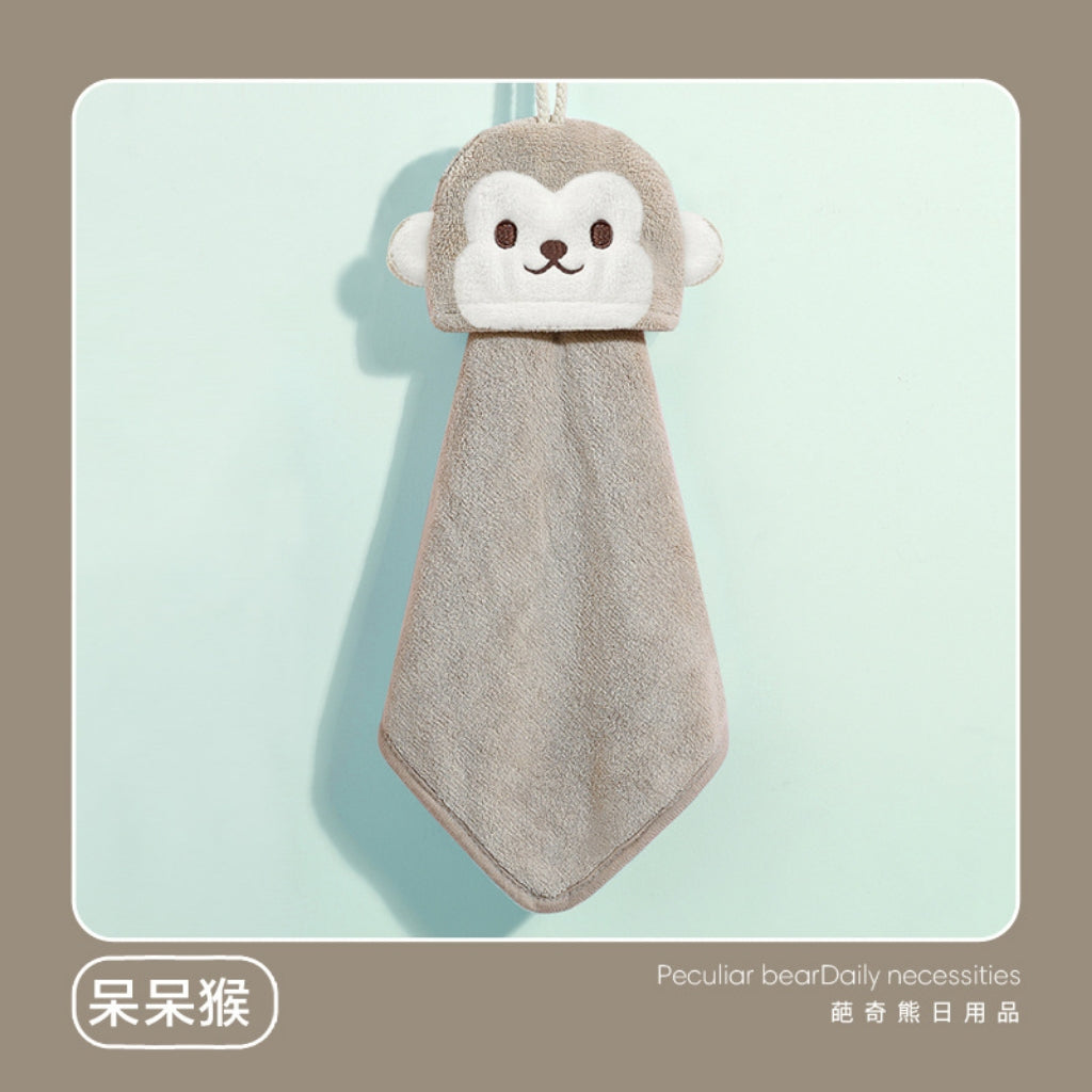Cute Bunny Hanging Hand Towel | Soft Coral Fleece, Kids & Home Gift