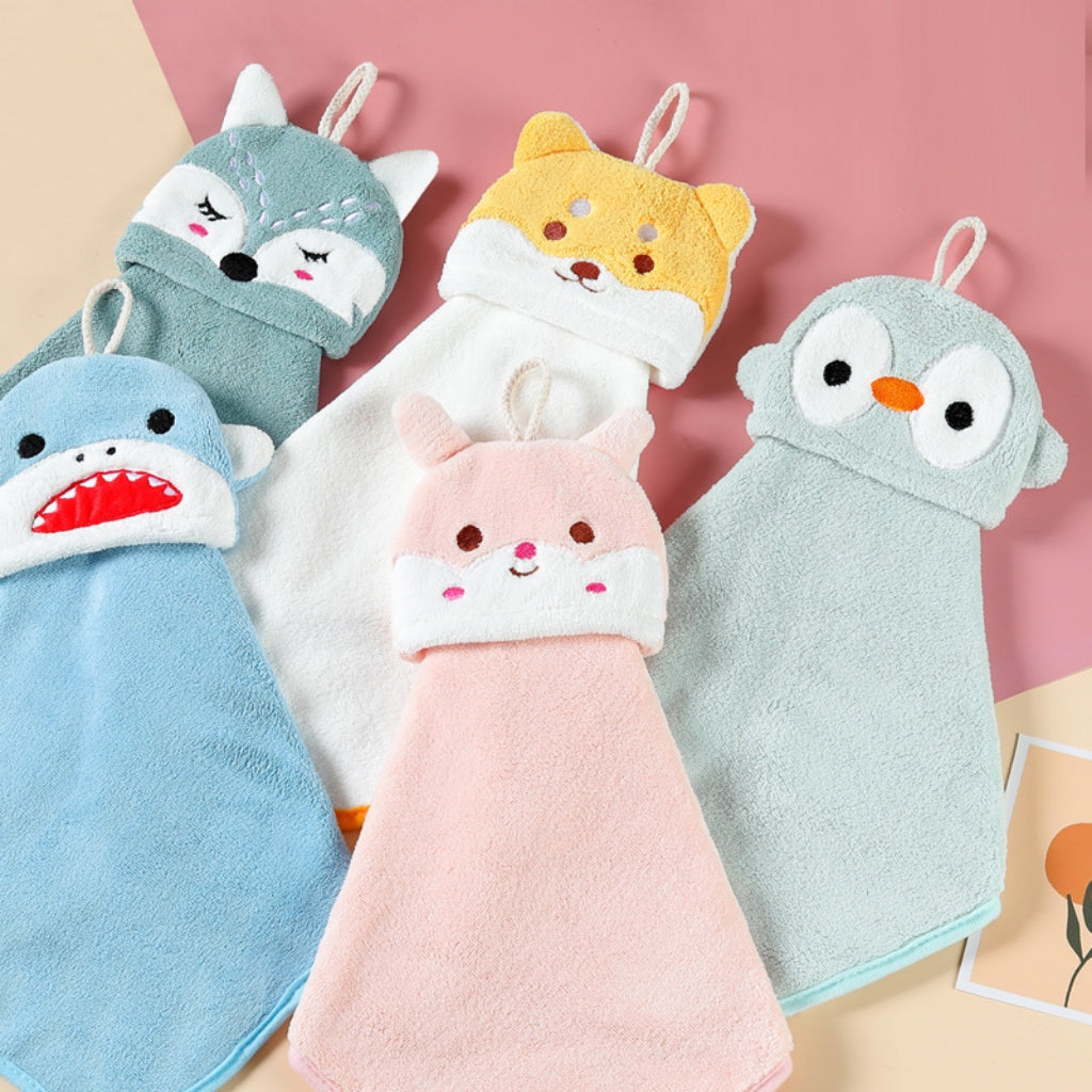Cute Bunny Hanging Hand Towel | Soft Coral Fleece, Kids & Home Gift