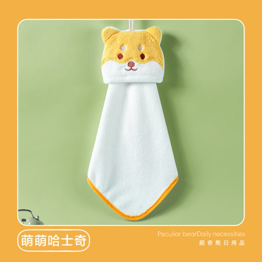 Cute Bunny Hanging Hand Towel | Soft Coral Fleece, Kids & Home Gift