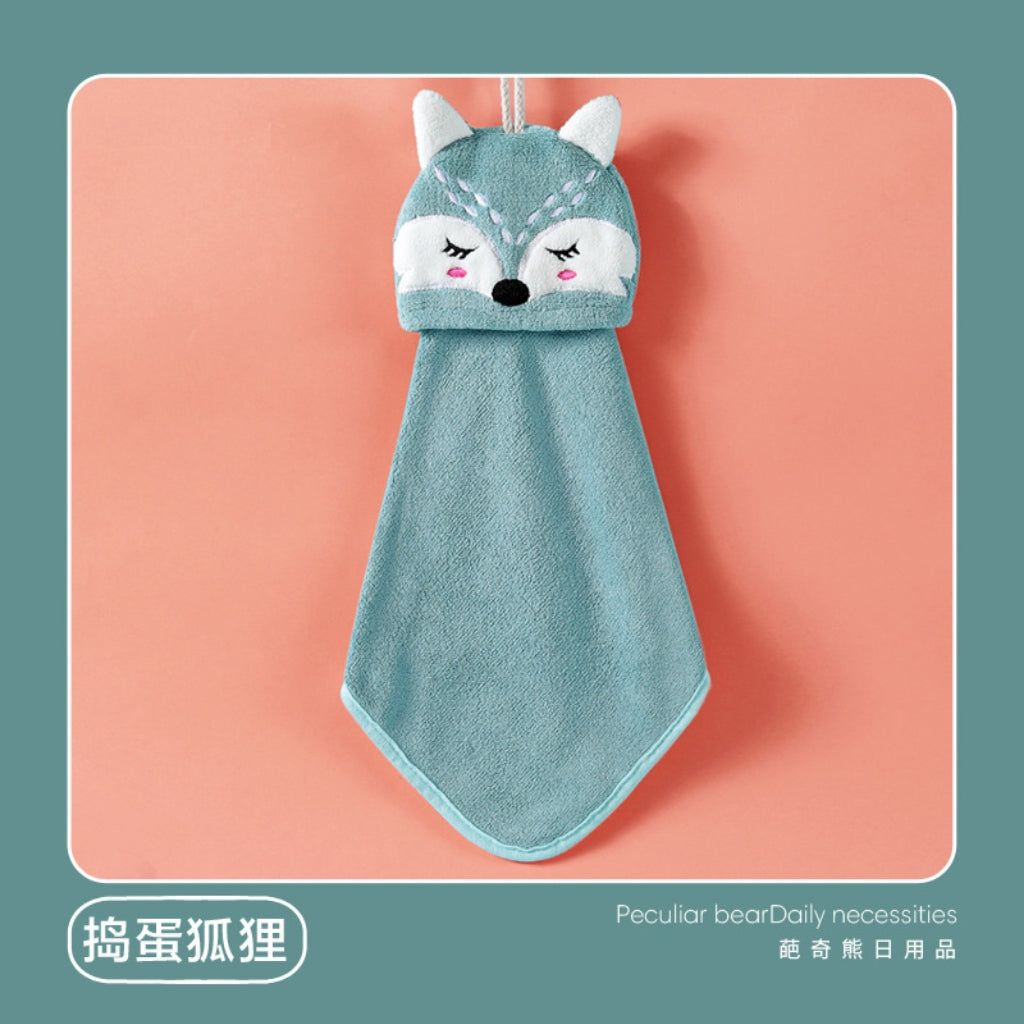 Cute Bunny Hanging Hand Towel | Soft Coral Fleece, Kids & Home Gift