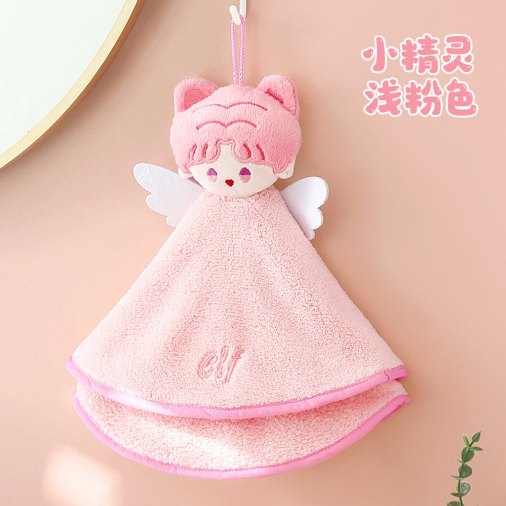 Angel Elf Hanging Hand Towel | 3D Doll Design, Soft Coral Fleece Gift