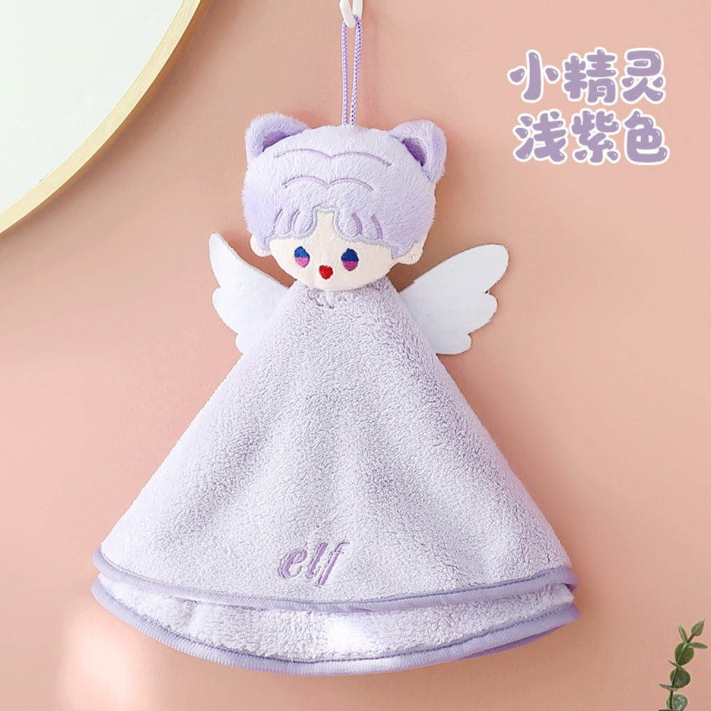 Angel Elf Hanging Hand Towel | 3D Doll Design, Soft Coral Fleece Gift