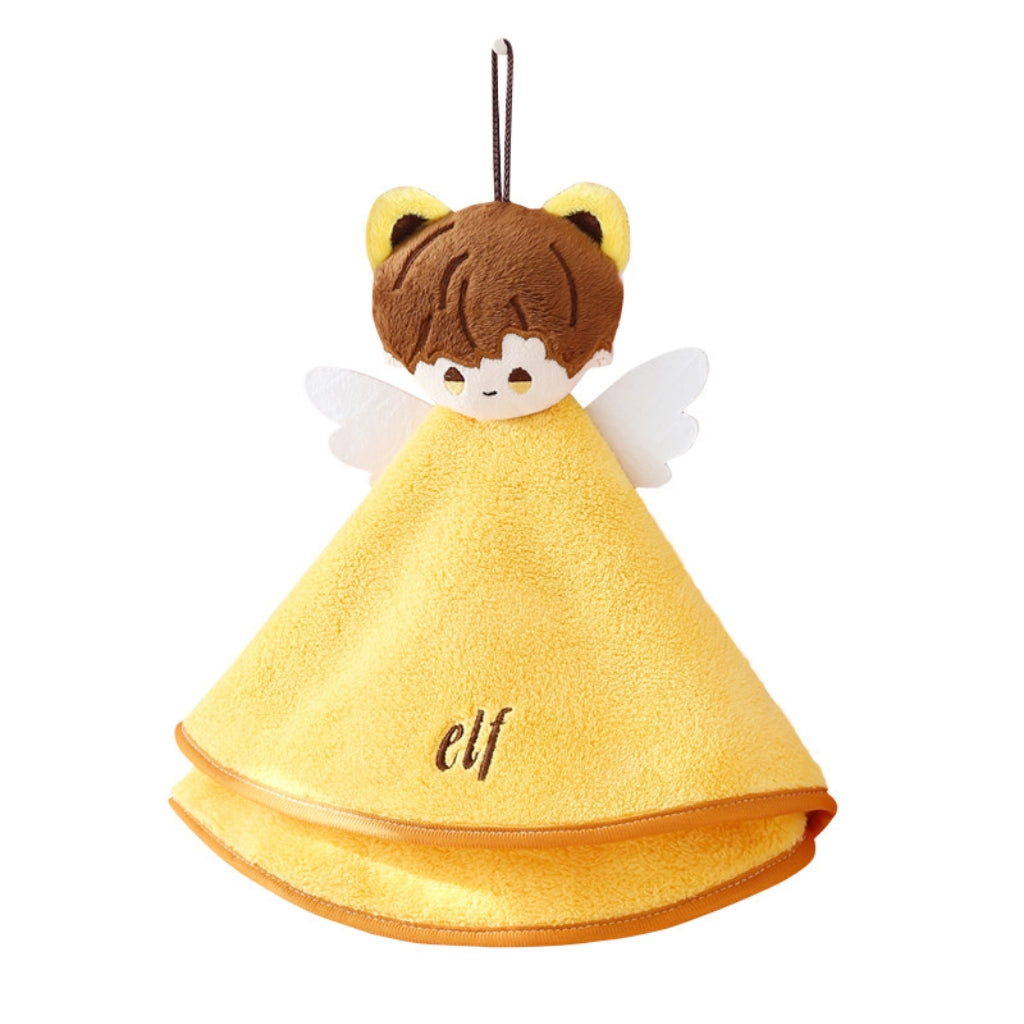 Angel Elf Hanging Hand Towel | 3D Doll Design, Soft Coral Fleece Gift