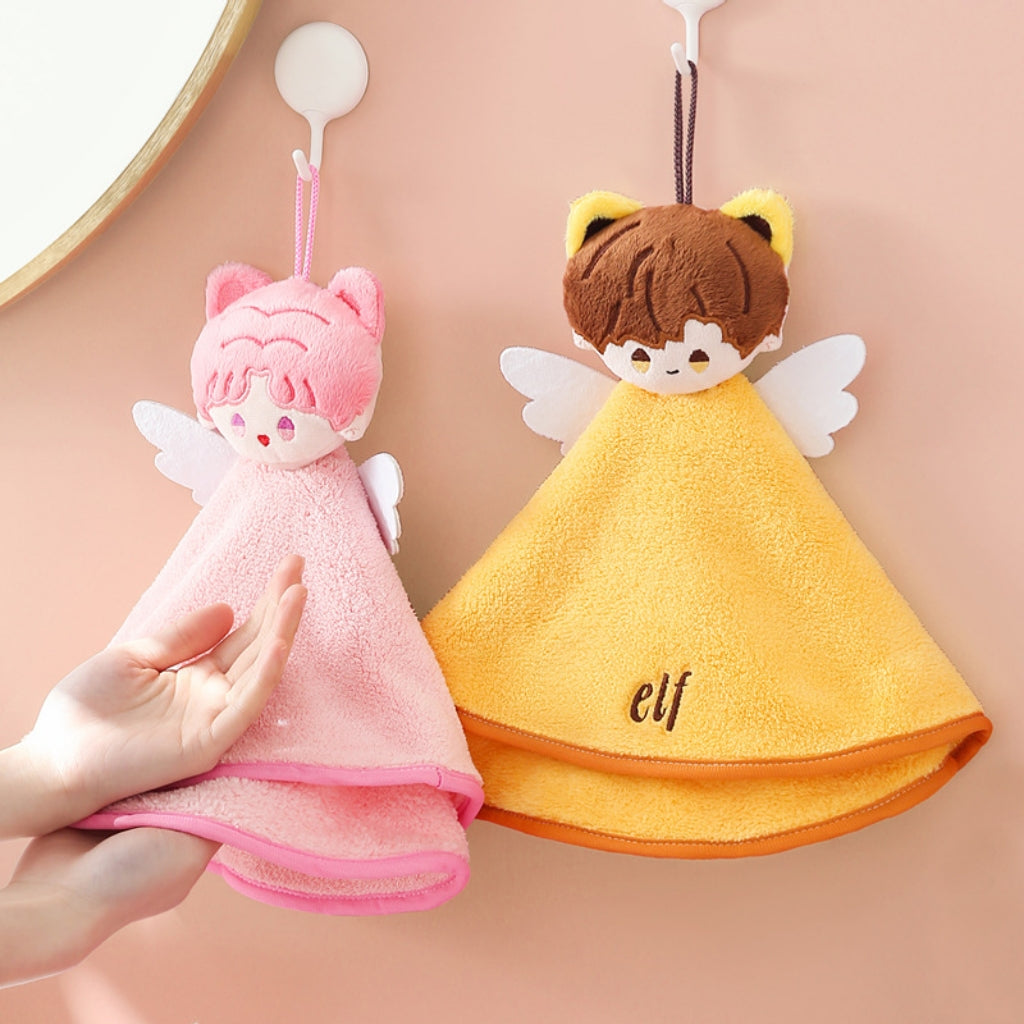Angel Elf Hanging Hand Towel | 3D Doll Design, Soft Coral Fleece Gift