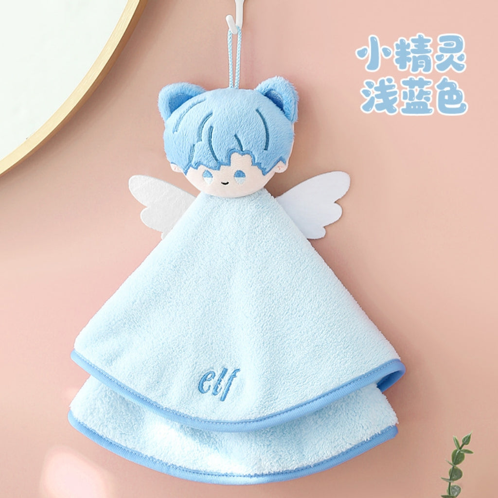 Angel Elf Hanging Hand Towel | 3D Doll Design, Soft Coral Fleece Gift