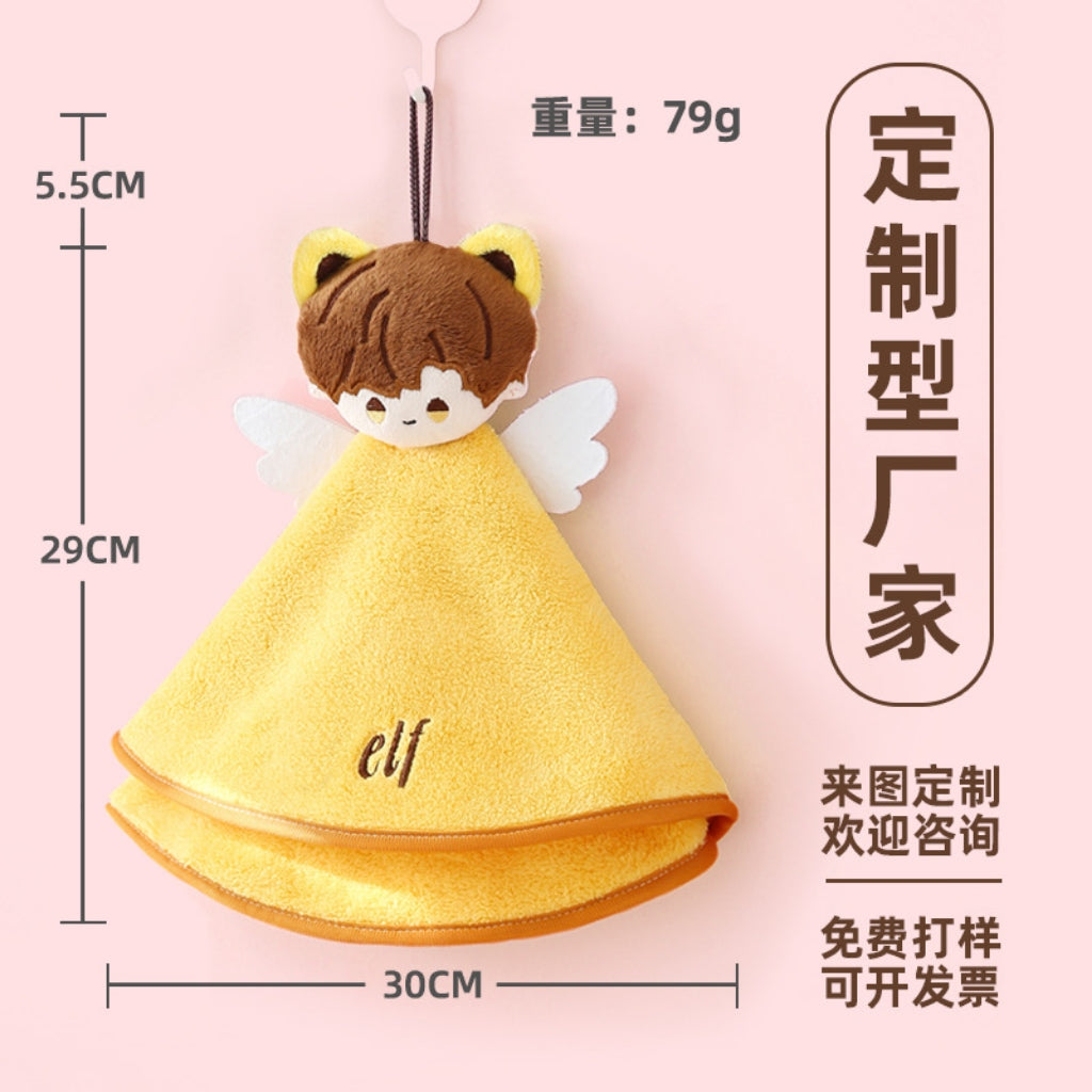Angel Elf Hanging Hand Towel | 3D Doll Design, Soft Coral Fleece Gift