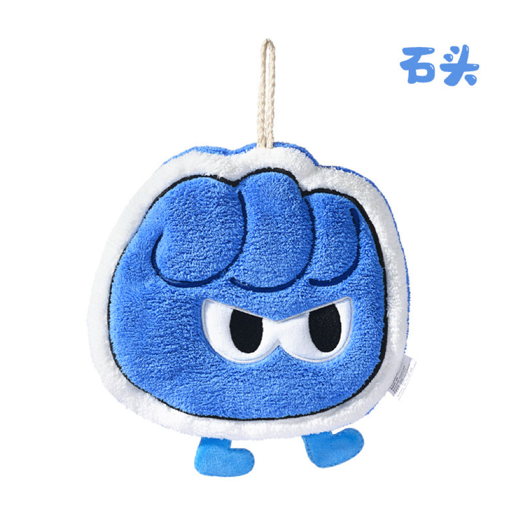 Quirky Hand Character Hanging Hand Towel | Triple-Layer Coral Fleece, Streetwear Vibe