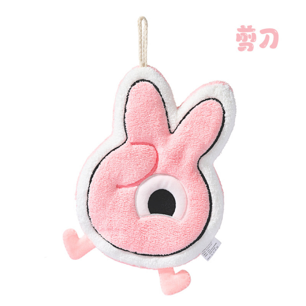 Quirky Hand Character Hanging Hand Towel | Triple-Layer Coral Fleece, Streetwear Vibe