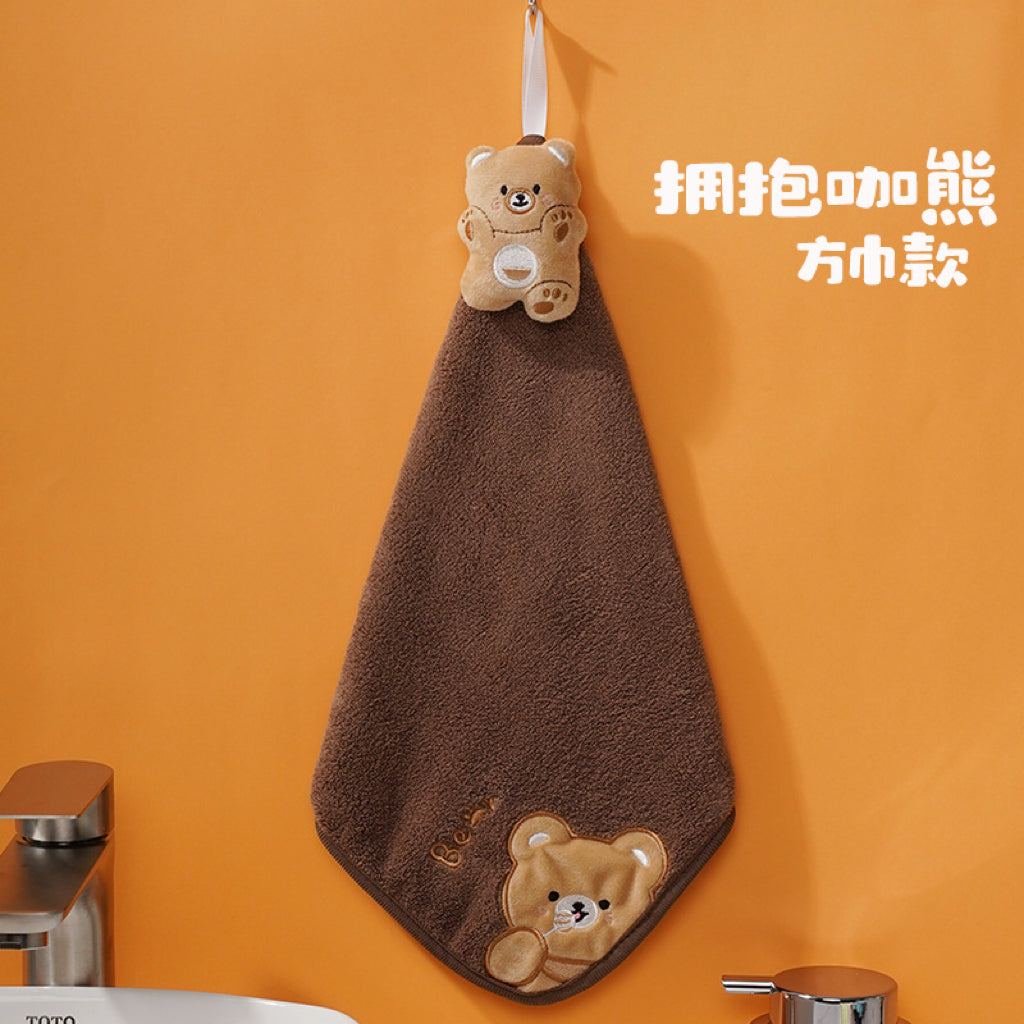 Little Lamb Hanging Hand Towel | 3D Embroidered Coral Fleece, Lightweight Kids Gift