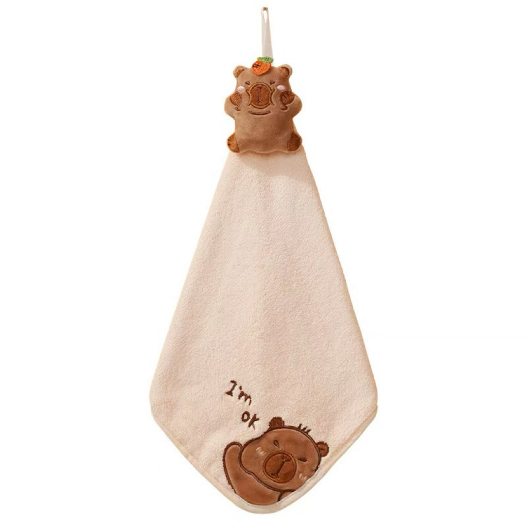 Little Lamb Hanging Hand Towel | 3D Embroidered Coral Fleece, Lightweight Kids Gift
