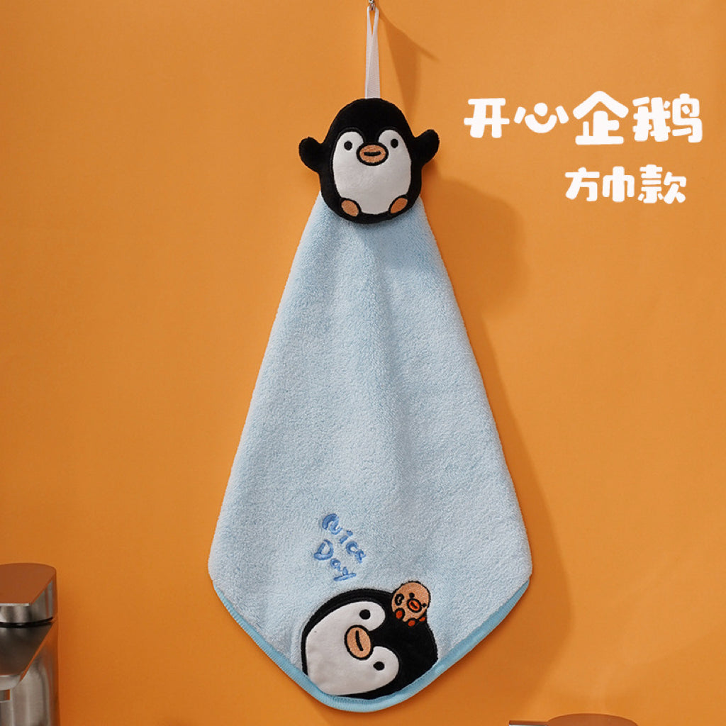 Little Lamb Hanging Hand Towel | 3D Embroidered Coral Fleece, Lightweight Kids Gift
