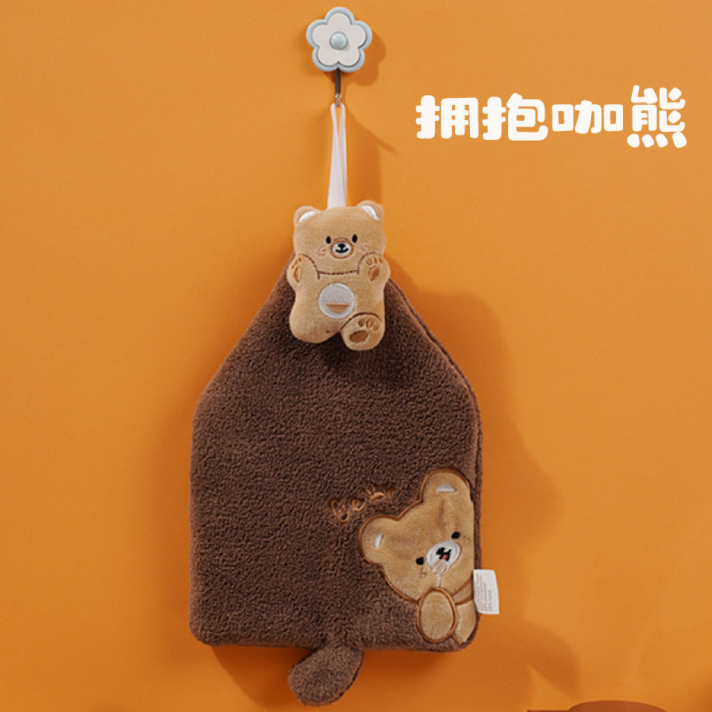 Mini Animal Squad Hanging Hand Towel | 6 Cute Designs, Compact Coral Fleece Gift