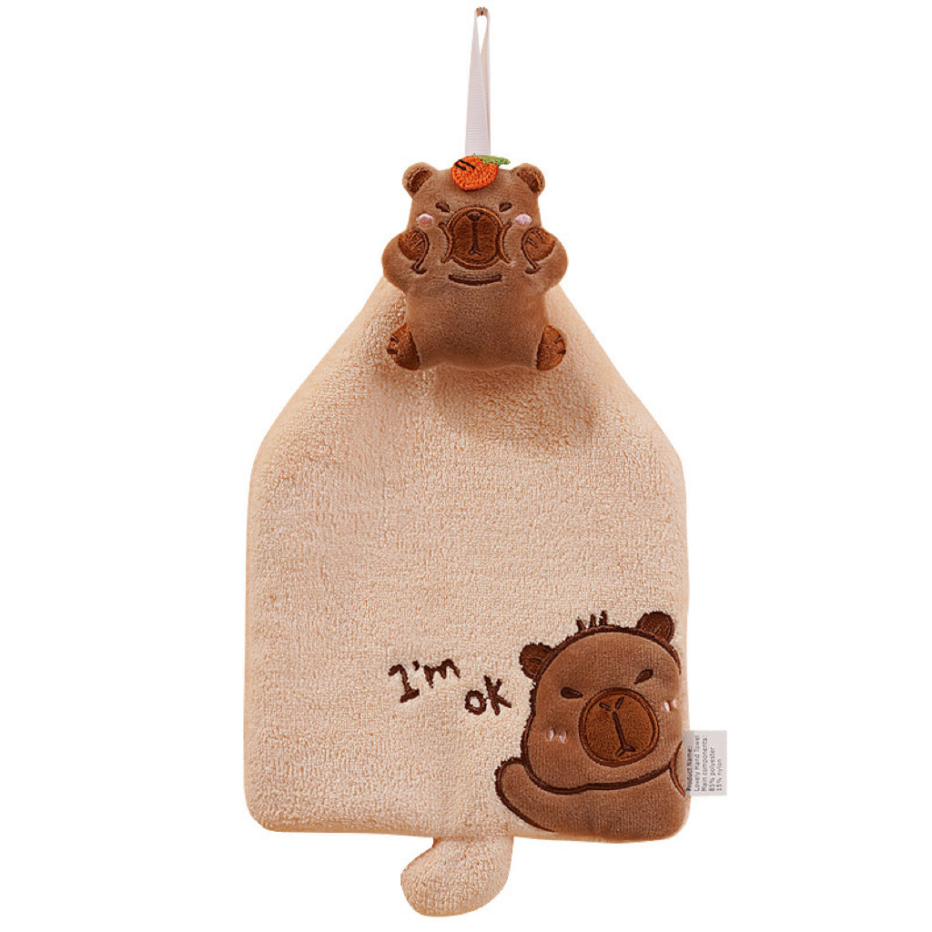 Mini Animal Squad Hanging Hand Towel | 6 Cute Designs, Compact Coral Fleece Gift