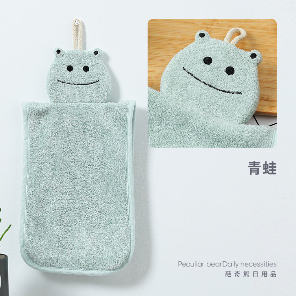 Classic Animal Hanging Hand Towel | Soft Coral Fleece, 5 Designs for Kids & Home