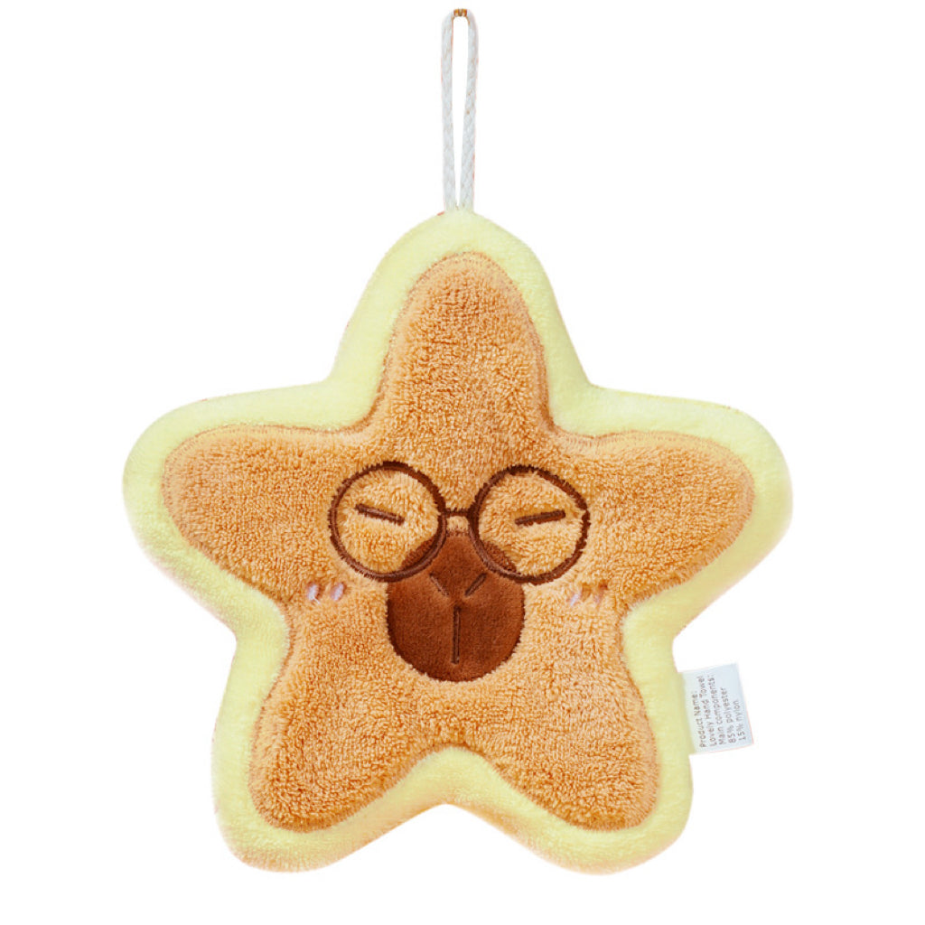 Capybara Star Hanging Hand Towel | Viral Cute Design, Thick Coral Fleece Gift