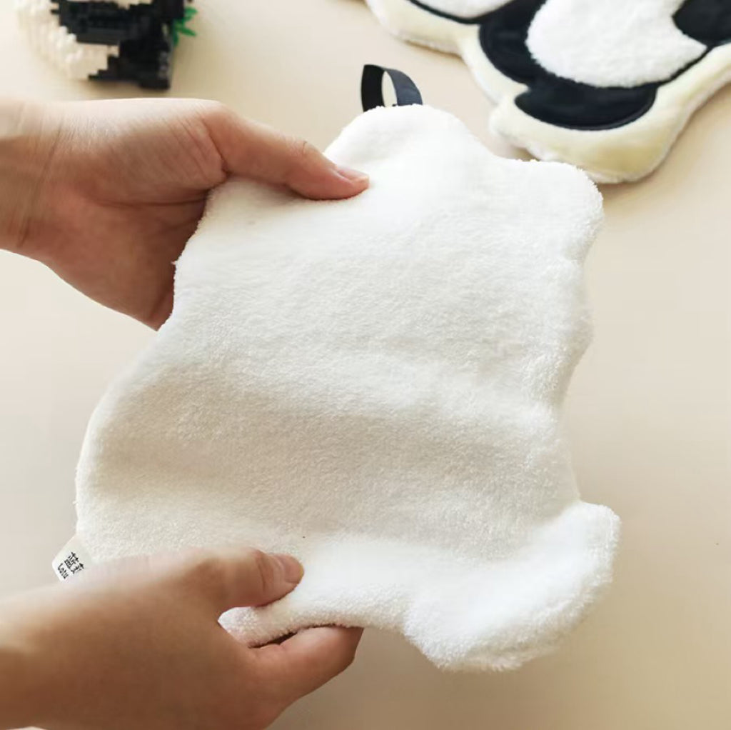 Giant Panda Hanging Hand Towel | Full-Body Embroidered Coral Fleece, China Icon Gift