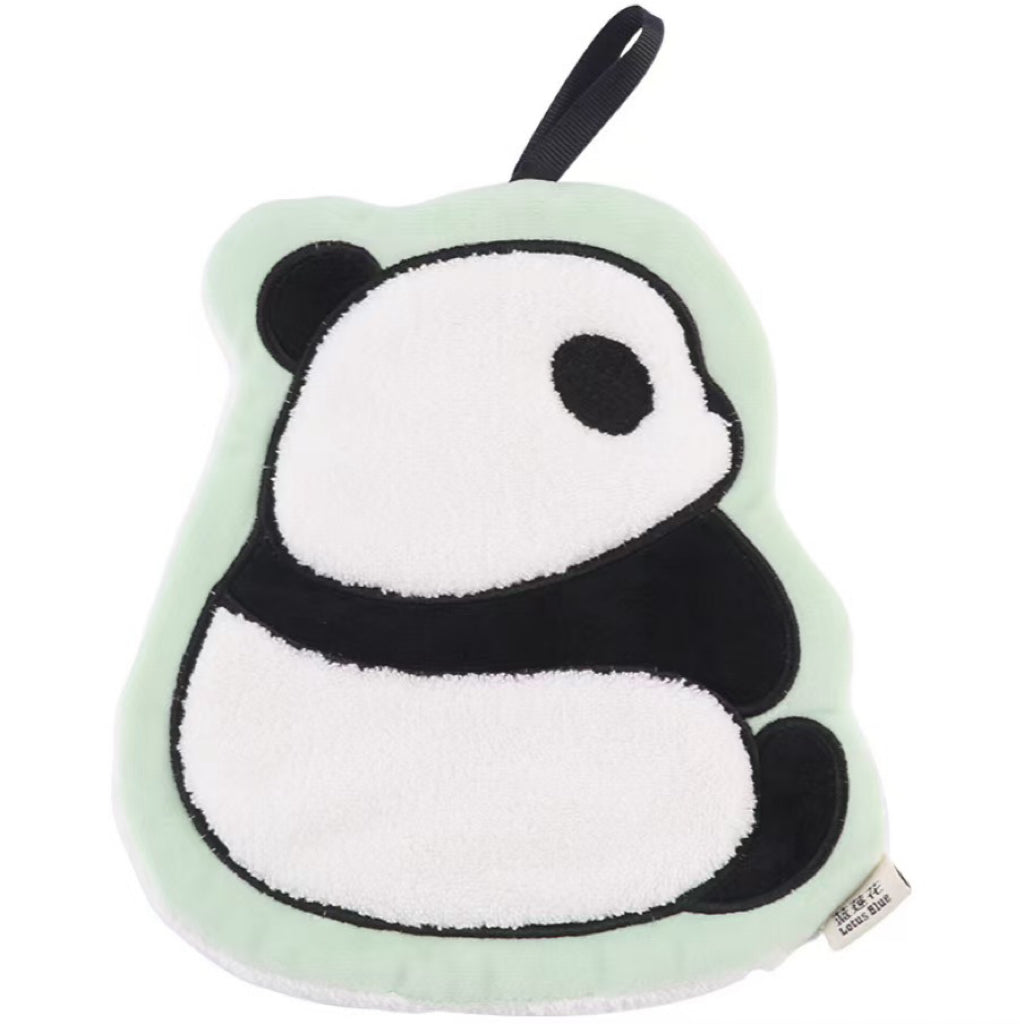 Giant Panda Hanging Hand Towel | Full-Body Embroidered Coral Fleece, China Icon Gift