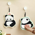 Giant Panda Hanging Hand Towel | Full-Body Embroidered Coral Fleece, China Icon Gift