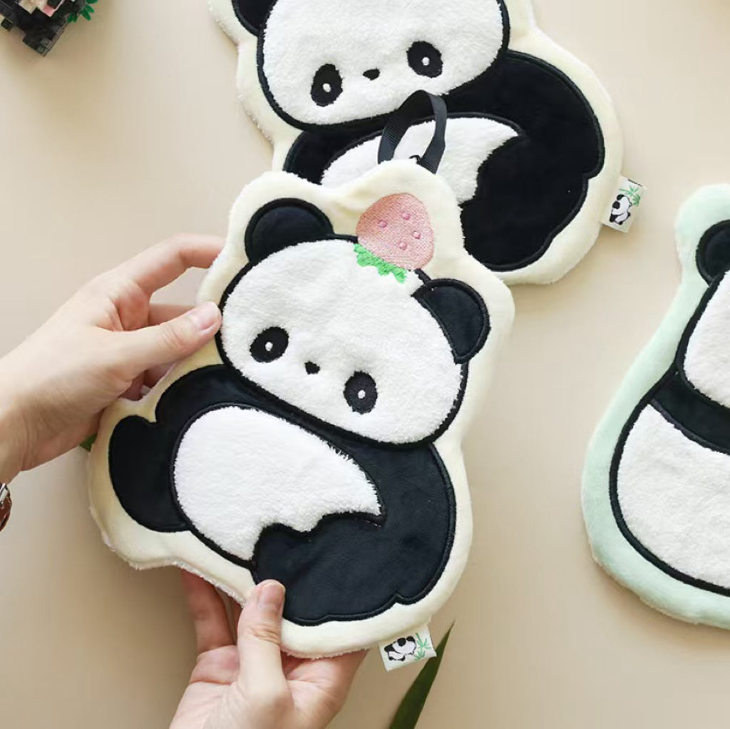 Giant Panda Hanging Hand Towel | Full-Body Embroidered Coral Fleece, China Icon Gift
