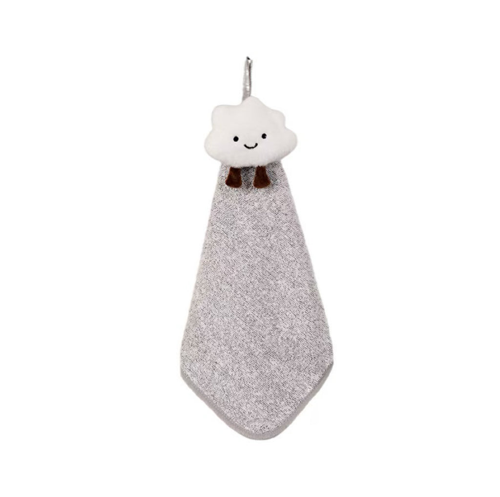 Bamboo Charcoal Cloud Hanging Hand Towel | Antibacterial, Ultra-Absorbent, 4 Colors