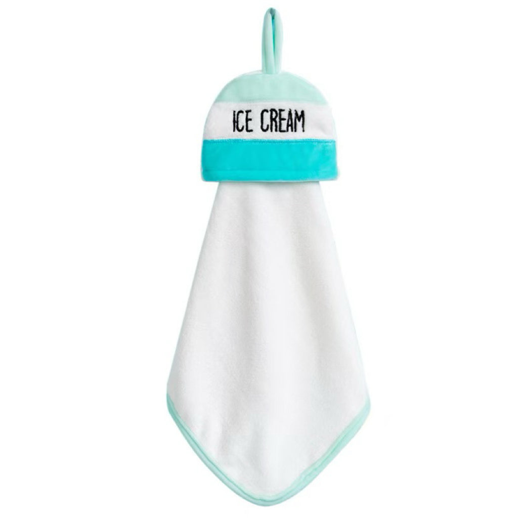 Ice Cream Hanging Hand Towel | Korean Aesthetic, Soft Coral Fleece, Sweet Home Gift
