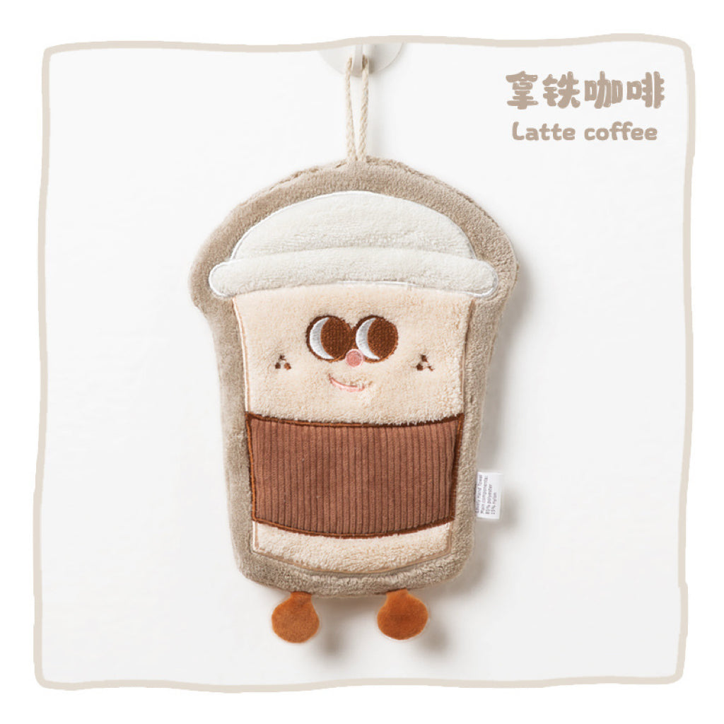 Cute Food & Drink Character Hanging Hand Towel | 3D Legs, Thick Coral Fleece, Foodie Gift