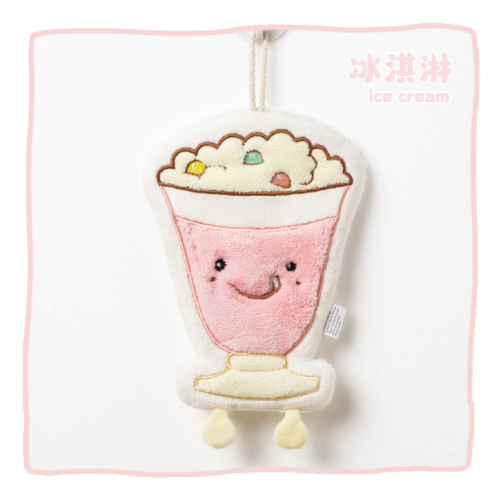 Cute Food & Drink Character Hanging Hand Towel | 3D Legs, Thick Coral Fleece, Foodie Gift